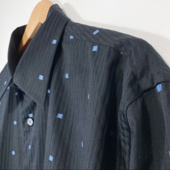 Bellissimo Black Pinstripe Dress Shirt Size L - Picture 4 of 12